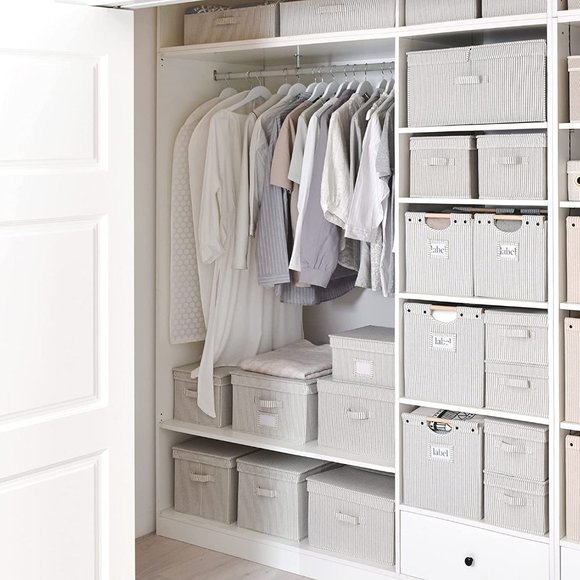 Closet Storage Bins Collapsible Fabric Baskets with Wooden Handles Jumbo 2 Pack - Picture 6 of 6